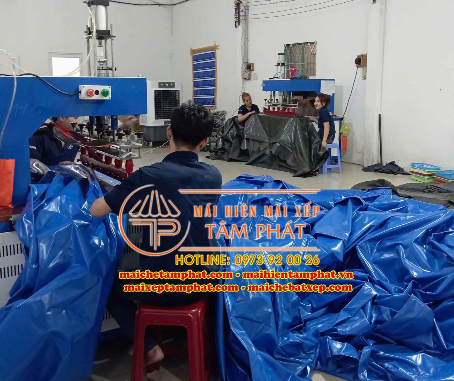 Bạt che di động giá rẻ, siêu bền, bạt mái hiên Tâm Phát uy tín 7 Xưởng gia công may ép bạt che di động, bạt mái hiên mái xếp của công ty mái hiên Tâm Phát