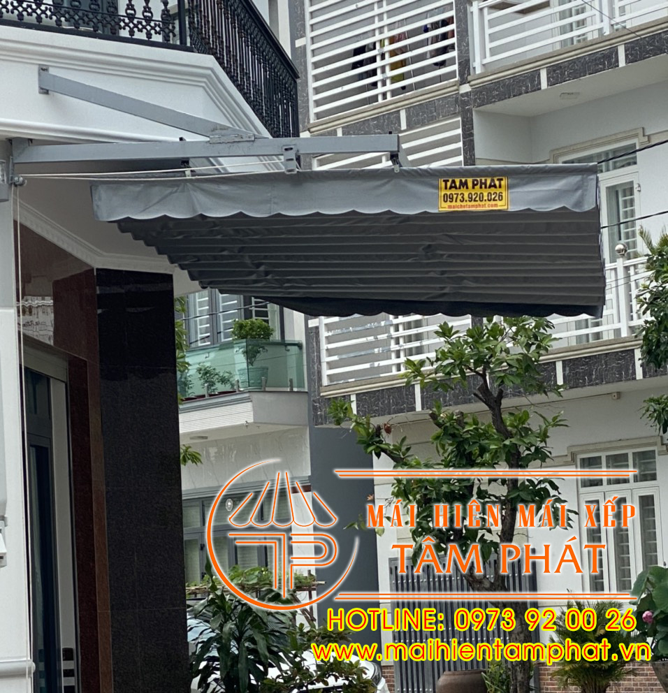 Mái xếp lượn sóng, bạt kéo ngoài trời giá rẻ, bền đẹp 2 Mái Che Di Động, mái xếp di động