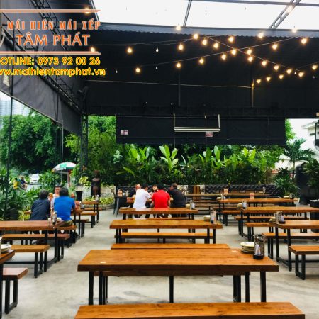 Mái che bạt xếp nhà hàng, quán ăn, quán nhậu