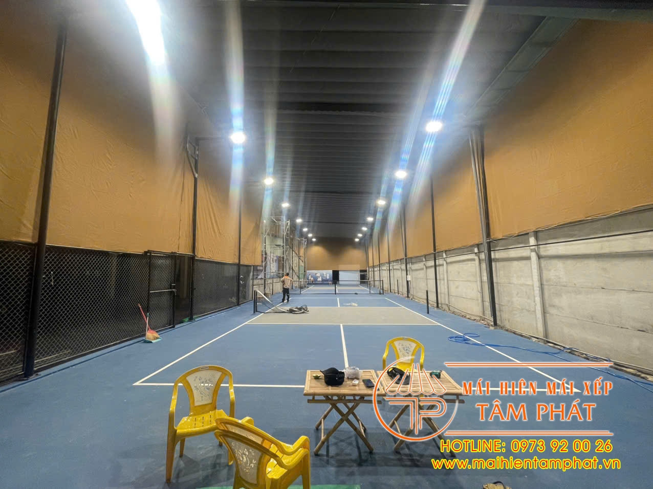Thi công lưới che nắng sân Pickleball giá rẻ 4 Lắp đặt lưới che bao quanh sân Pickleball