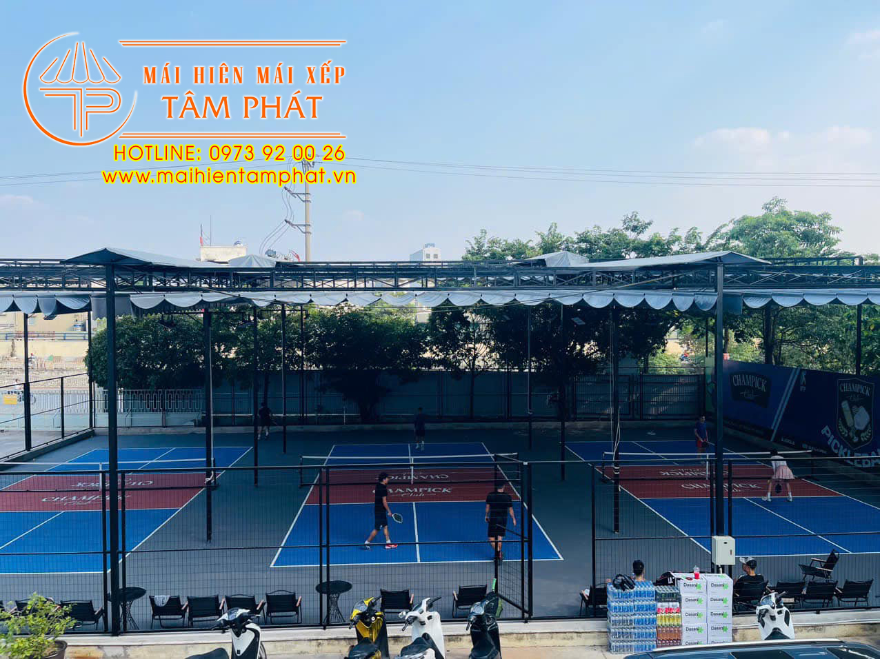 Mái che sân Pickleball Bình Phước giá rẻ, bền đẹp 2 Mái che sân Pickleball Bình Phước bền đẹp