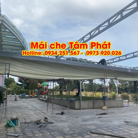 Thi công lắp đặt mái che bạt xếp di động