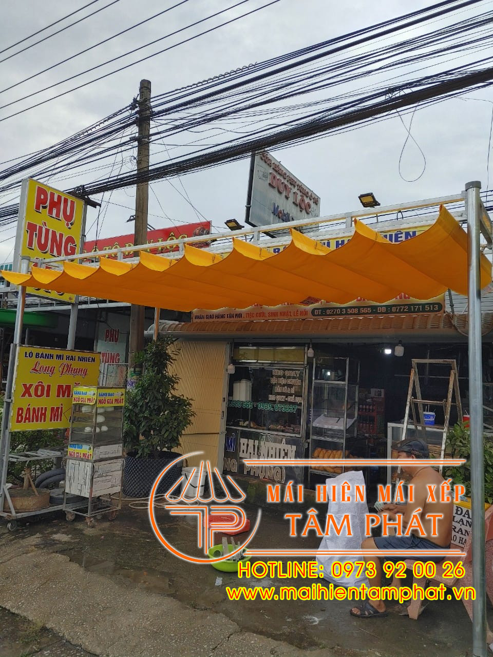 Mái che, bạt che, mái xếp, mái hiên di động Cần Thơ 5 Mái bạt xếp di động, mái che bạt xếp lượn sóng giá rẻ