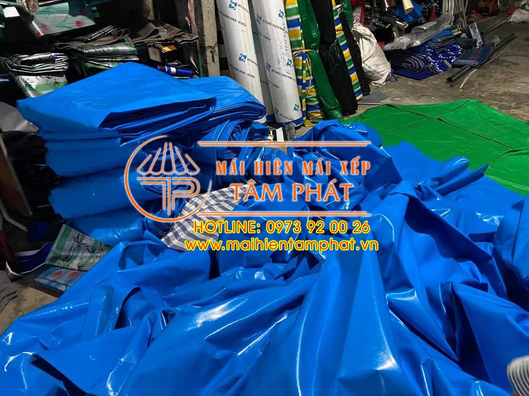 May bạt mái xếp, mái hiên, bạt che tại Bình Thuận giá rẻ 1 Xưởng bạt Tâm Phát chuyên may bạt xếp di động, may bạt che theo yêu cầu giá rẻ