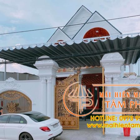 Mái hiên Dĩ An dạng bạt xếp lượn sóng
