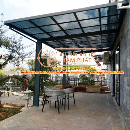 Mái hiên nhựa Poly lấy sáng giá rẻ, bền đẹp