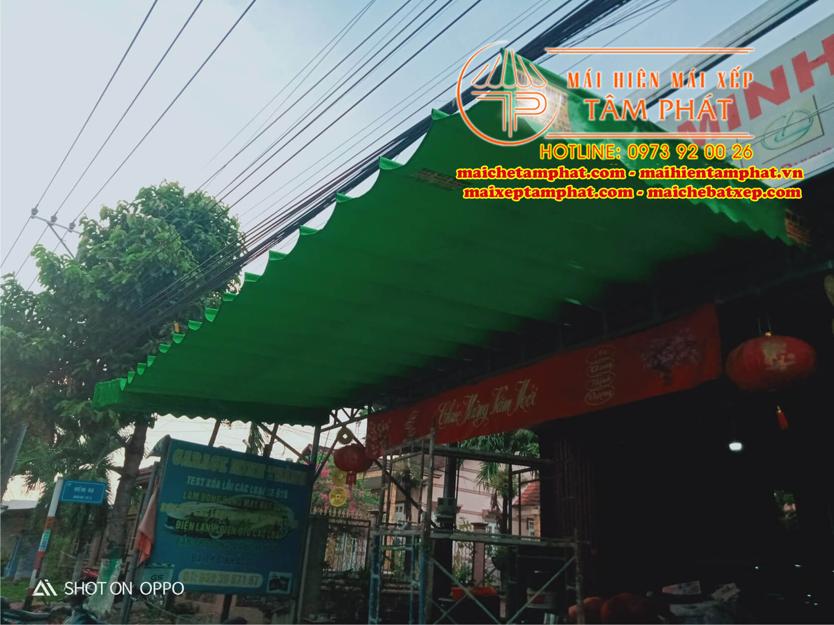 Mái che Tân Uyên, bạt che, mái xếp, mái hiên di động 8 Lắp đặt mái che Tân Uyên dạng bạt kéo di động