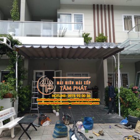 mái che mái xếp mái hiên di động Tâm Phát