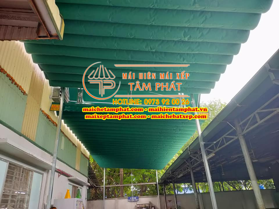 Mái che bạt, mái hiên mái xếp Linh Xuân Thủ Đức giá rẻ 2 Mái che mái xếp Linh Xuân Thủ Đức, mái che Tâm Phát