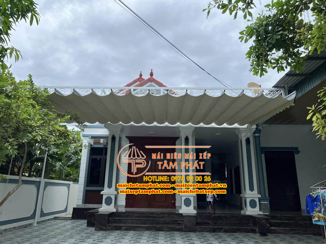 Mái che bạt kéo Biên Hòa, mái hiên Tâm Phát bền đẹp, giá rẻ 3 Lắp đặt Mái che bạt kéo di động ở Biên Hòa Đồng Nai, mái che Tâm Phát
