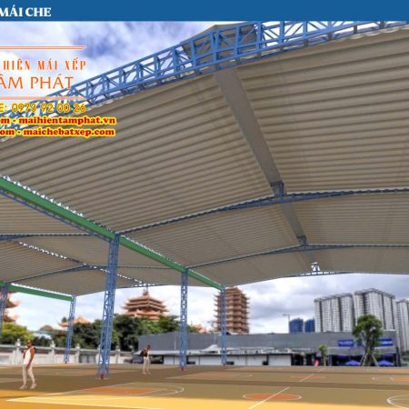 Mái bạt xếp lượn sóng, mái hiên di động Tâm Phát