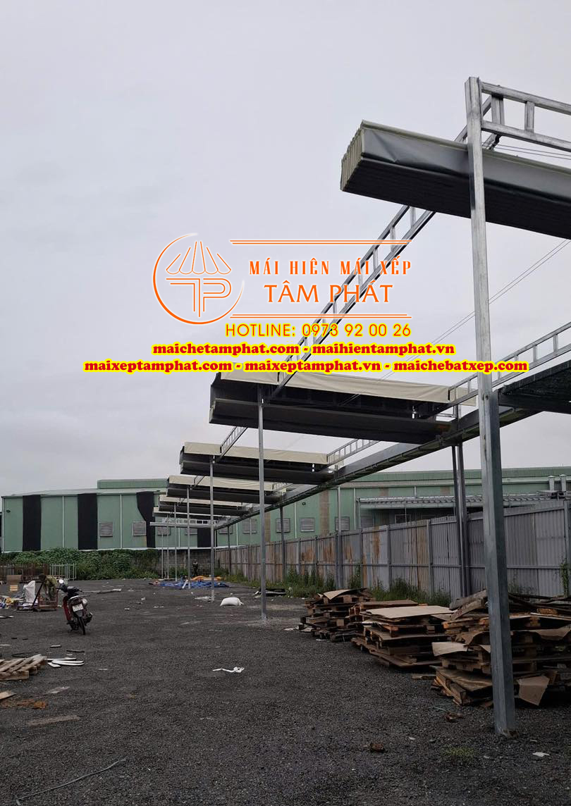 Mái Bạt Che Nhà Xưởng, Nhà Kho Đẹp – Bền – Giá Rẻ Được Doanh Nghiệp Tin Dùng 2 Dịch Vụ Mái Xếp Di Động Uy Tín - Mái Hiên Tâm Phát